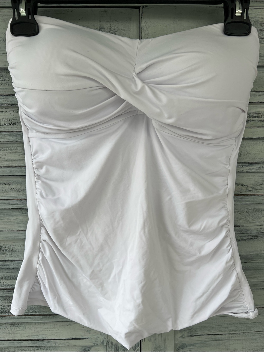 Anne Cole White Bandeau Strapless Tankini Top Size XL